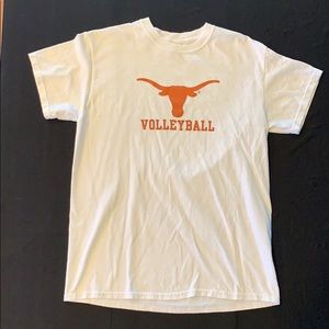 White w/ burnt orange Longhorn image Volleyball